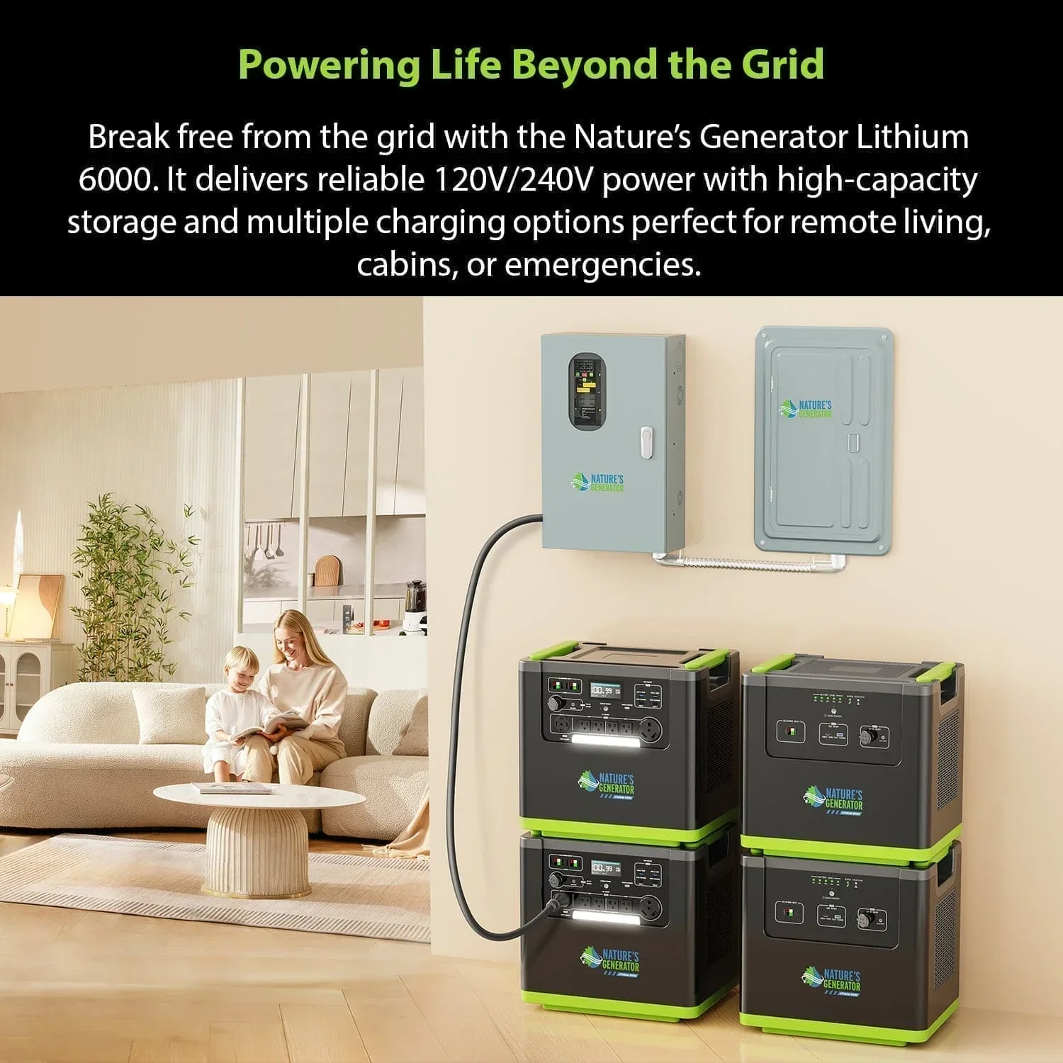 Nature's Generator Lithium 6000 with Solar Panel - Image 18