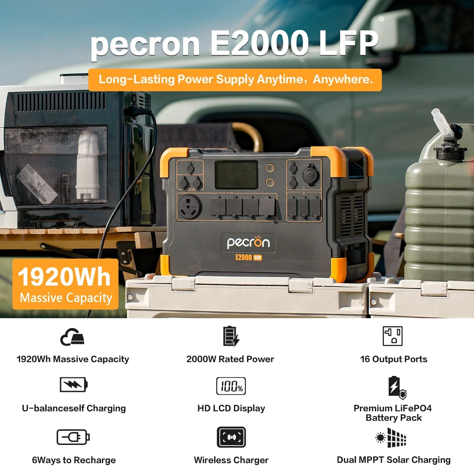 PECRON E2000LFP Expandable Portable Power Station 2000W 1920Wh - Image 18